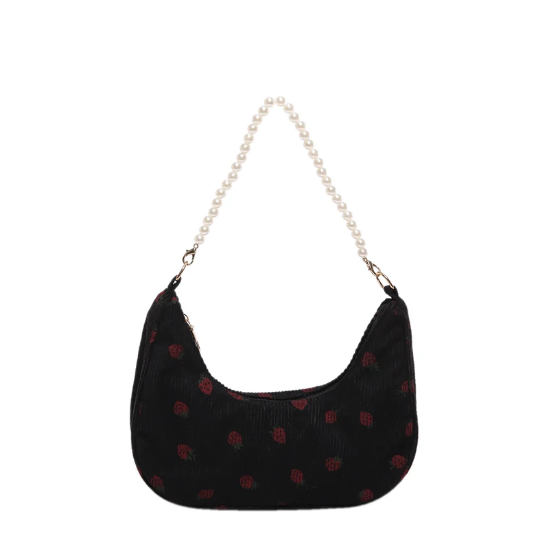 Bolso de hombro de pana para mujer, bolsa de media luna Hobo, bonito bolso de mano, bolso de mano, compras, citas