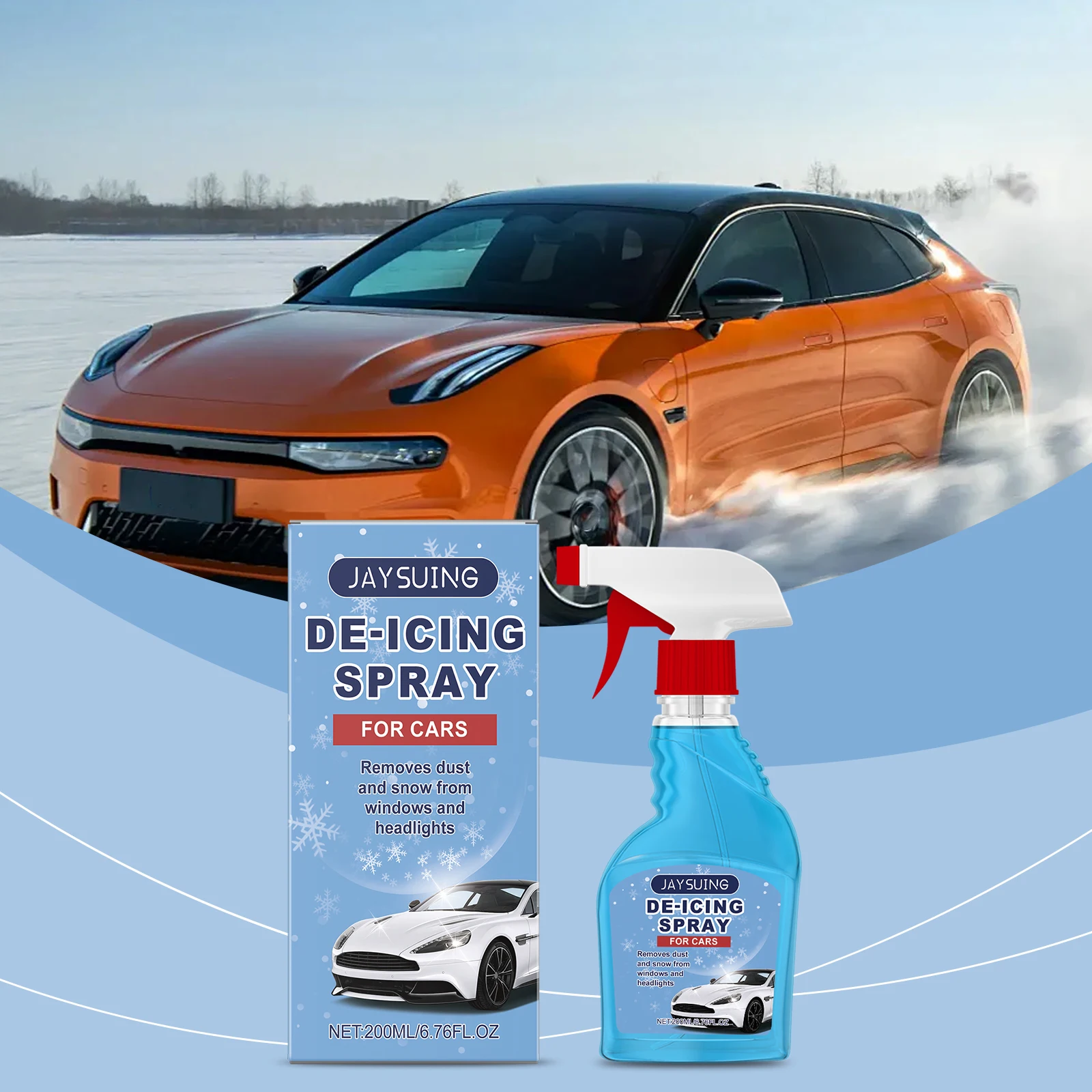 10pcs Car Glass Accessories Windshield Deicing Spray Defrosting Antifreeze High Concentration Fast Melting Of Ice And Snow 200ml