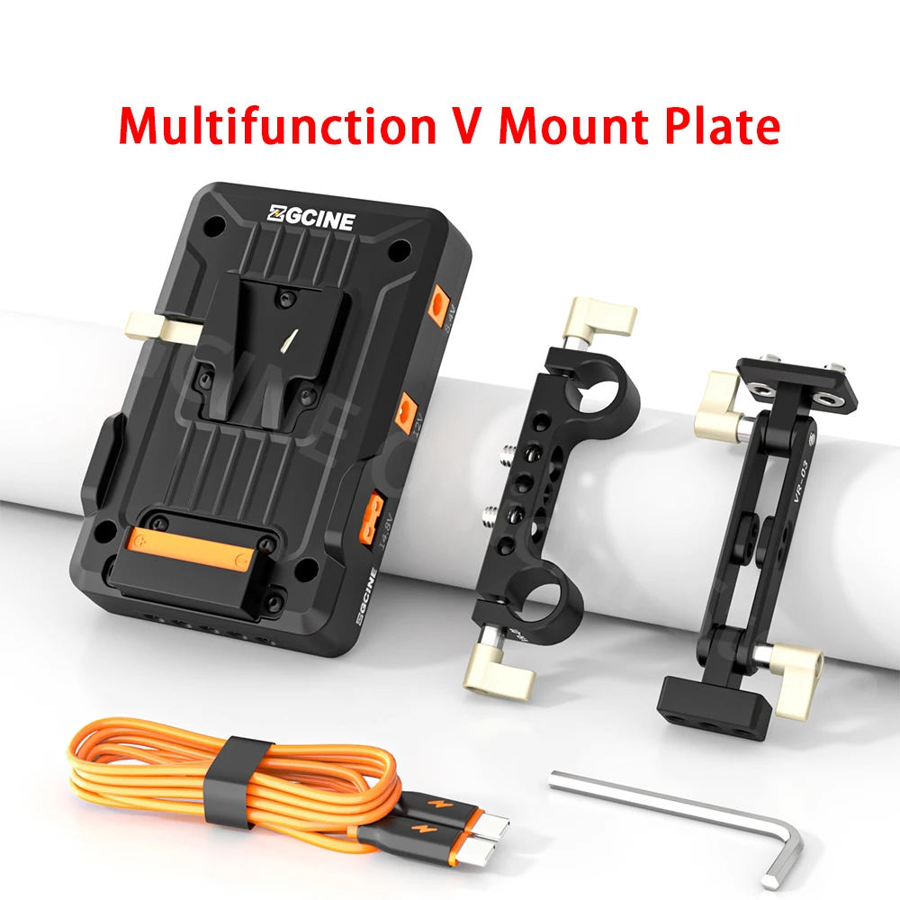 ZGCINE VP1 V MOUNT Plate Multifunction PD 14.8V With 15MM Rod Clamp standard V battery V-Lock plate adapter