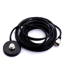 55mm Mini Magnetic Mount Antenna Base 5M 16.4ft PL-259 RG58 Coaxial Cable for HF VHF UHF MObile Antennas Car Ham Radio Scanner