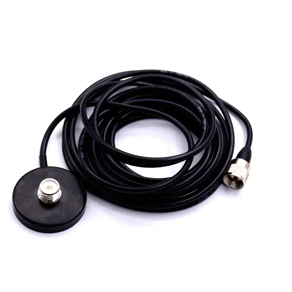 55mm Mini podstawa anteny z mocowaniem magnetycznym 5M 16,4ft PL-259 RG58 Kabel koncentryczny do anten mobilnych HF VHF UHF Skaner radiowy samochodowy Ham