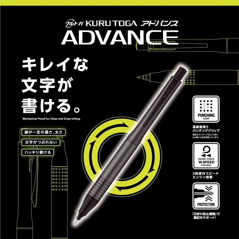 Japan Stationery Uni Mechanical Pencil M5-1030 0.5MM Kurutoga Rotates Twice continuous Core Propelling Pencil For Drawing Writin