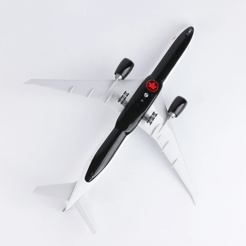 1:157 Scale Plane Model B777 Canada Airways 47cm Resin Assemble Aircraft Diecast Static Display Souvenir With LED Lights & Base