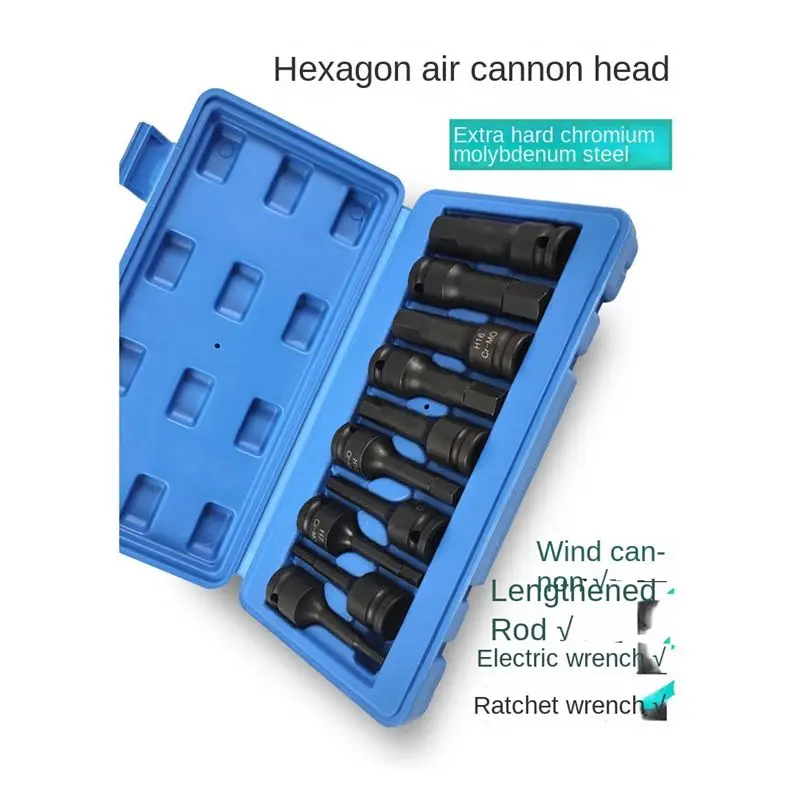 ABGE-1/2 Inch Hex Bit Set Drive Master Impact Hex Bit Set 1/2 Inch Drive Hex Bit Socket Set,Standard Metric Sizes 10Pcs