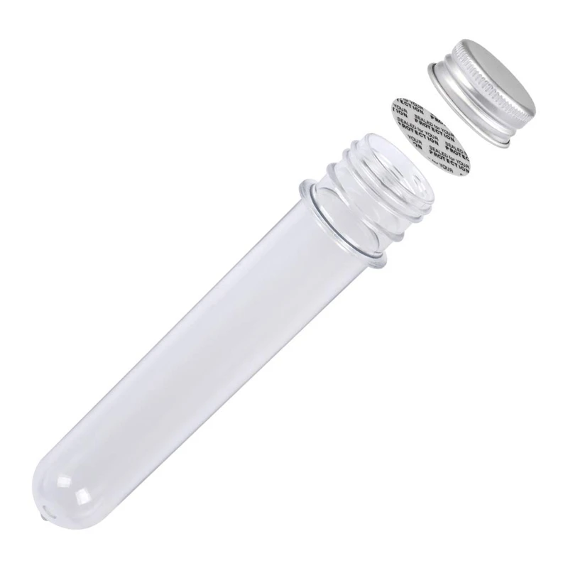 30 PCS 40ML Plastic Test Tubes With Screw Caps Reusable Transparent Container Tubes Transparent Test Tube