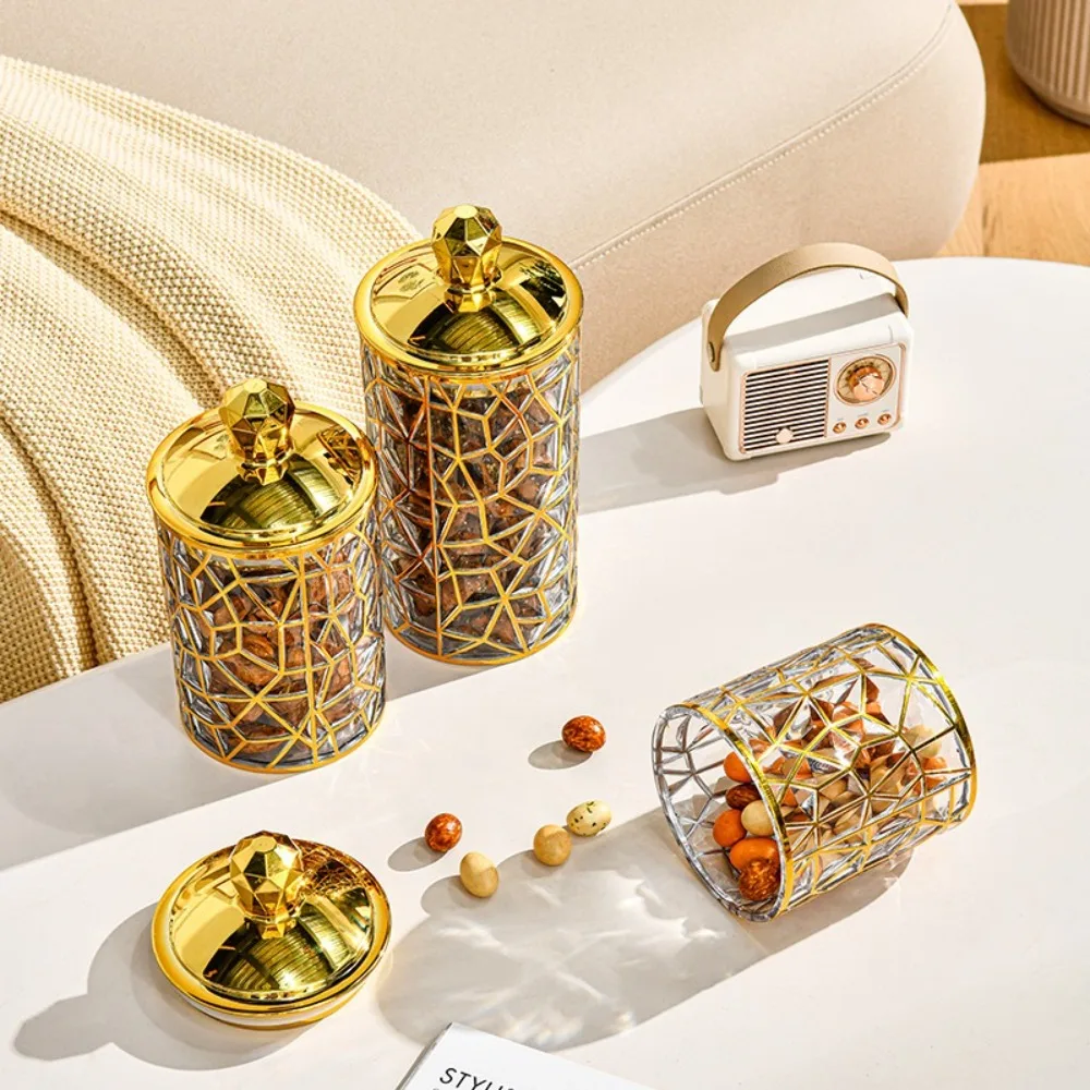 

3PCS/SET Convenient Transparent Food Storage Pots with Lid Moisture-proof Storage Box Plastic Exquisite Sealed Jar Candy