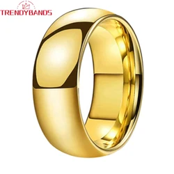 8mm 6mm Tungsten Wedding Rings for Men Women Engagement Band Classic Jewelry Domed High Polished Shiny Comfort Fit