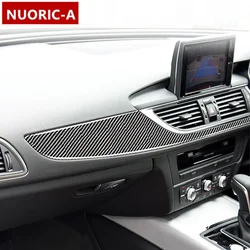 For Audi A6 C7 2012-2018 Carbon Fiber Sticker Interior Console Dashboard Panel Decoration Cover Car inside Trim Accessories