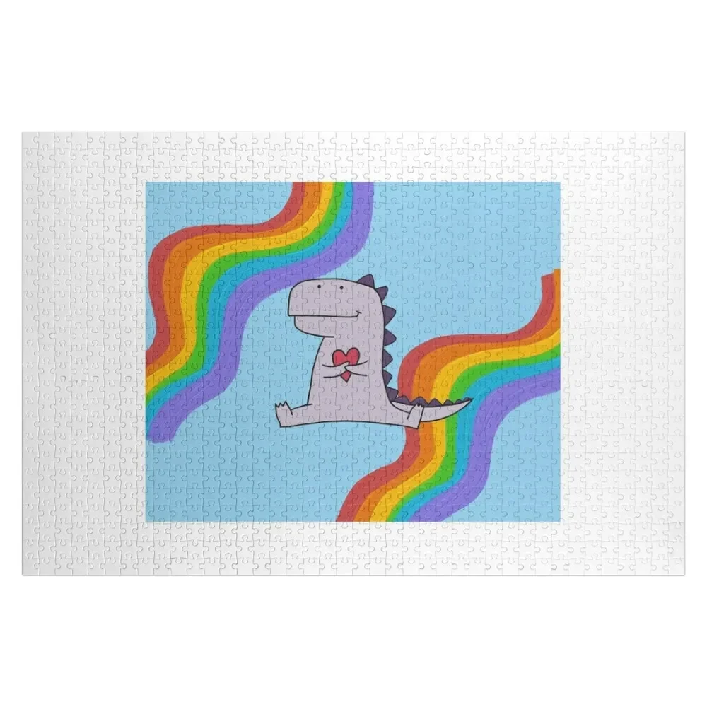 

Dino, Dinosaur, Dinosaur design, Rainbow, Dinosaur love, dino cute,Happy Dinosaur, Rawr Jigsaw Puzzle Customs With Photo Puzzle