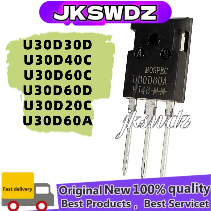 

Fast Recovery Rectifier Diode, 10 Pieces, 100% NEW U30D30D, U30D40C, U30D60C, U30D60D, U30D20C, U30D60A TO-247