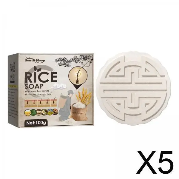 

Rice Shampoo Soap Solid Bar Hair Loss Prevention Moisturizing Aloe Vera Hair Treatment for All Hair Types