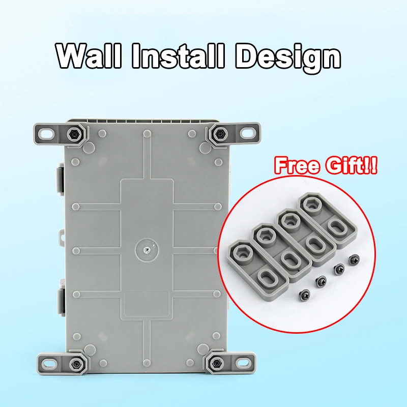 Buckle Waterproof Junction Box IP67 ABS Plastic Electrical Enclosure Wall Bracket Weatherproof Hinged Clear Cover Project Box