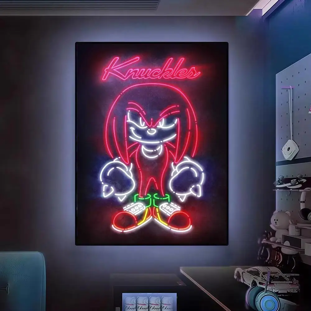 Cyberpunk-Neon-Stil S-Sonic Poster Moderne Ästhetische Wanddekoration Premium Raumdekoration Schlafzimmer Gaming-Setup – Detail 9