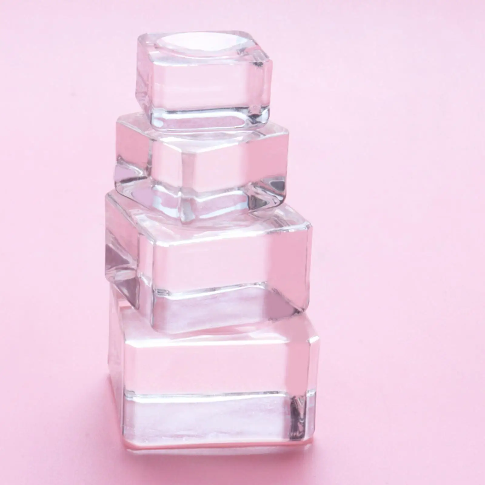 Crystal Glass Eyelash Extensions Glue Holder Pads Container Pallet Stand