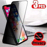 3PCS Black Privacy Glass For iPhone 11 12 13 14 15 16 Pro XS Max XR Anti-Spy Screen Protectors For iPhone 7 8Plus SE2020 Private