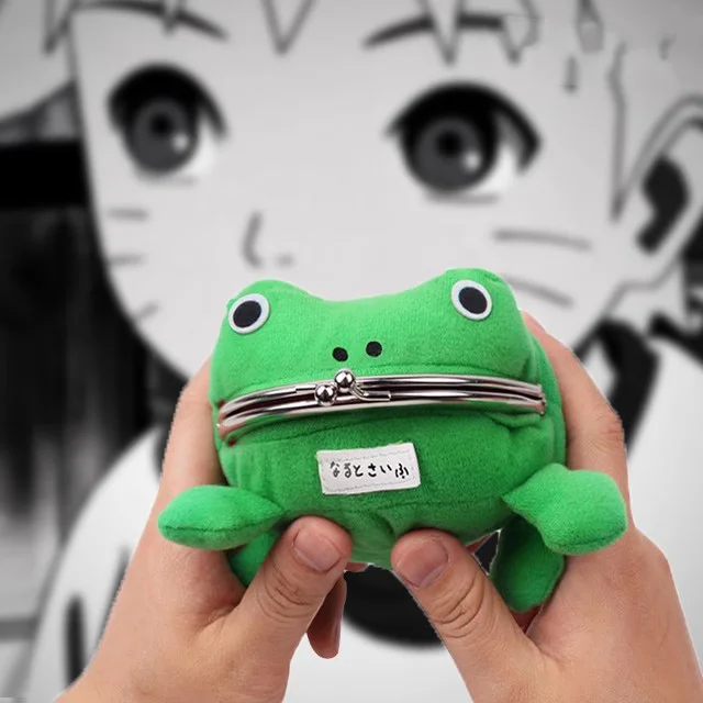 Japanische Anime Naruto Figur Uzumaki Narutos grüner Frosch Geldbörse süße Plüschdekoration Aufbewahrungstasche lustige Puppe für Kinder Geschenke