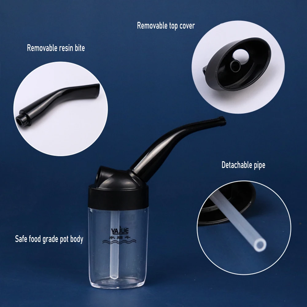 Smoke Water Pipe Portable Mini Tobacco Pipe Double Circulation Metal Filter Tube Smoking Tool Thick And Thin Healthy Smoking