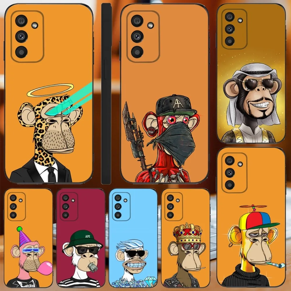 Bored Ape Yacht Club Phone Case For Samsung Galaxy A13,A21s,A22,A31,A32,A52,A53,A71,A80,A91 Soft Black Cover