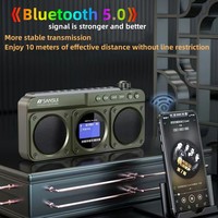 Bocinas Bluetooth F28 Vintage Wireless Portable Stereo Subwoofer Mini Plug-in Walkman Clock Alarm Clock Music Player