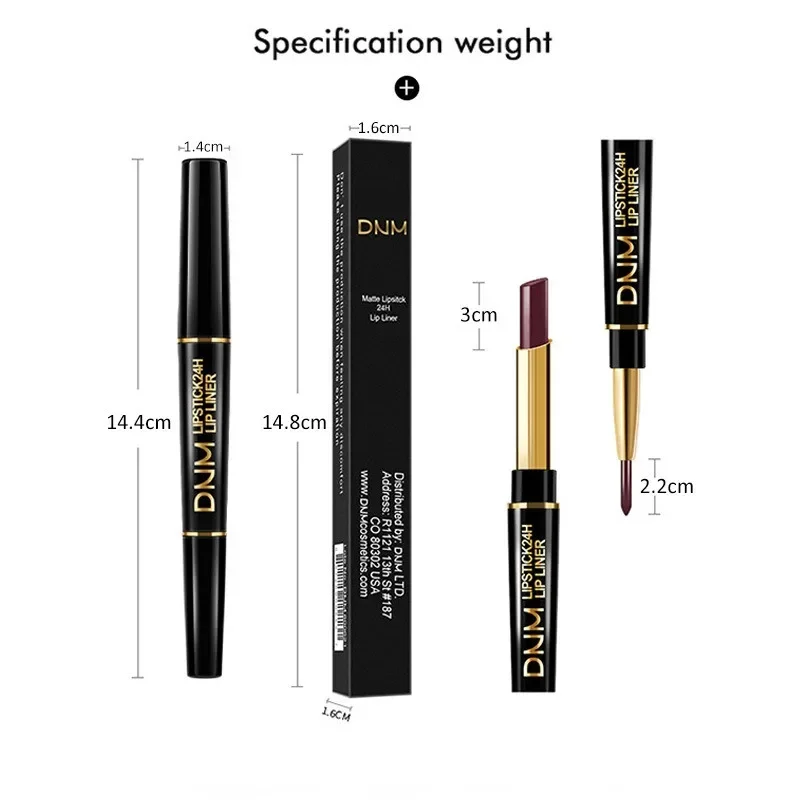 Heallor Matte Lippenstift Potlood Dubbele Kop Lip Voering Pen Rood Nude Langdurige Waterdichte Dame Charmante Lip Potlood Make-Up Tools