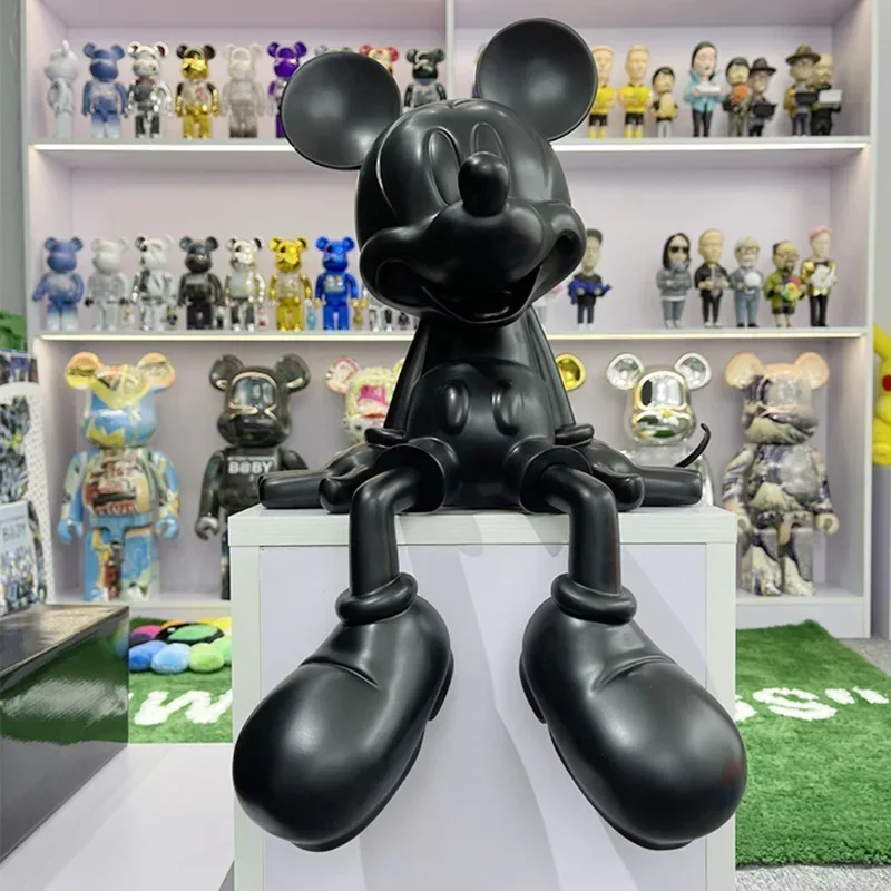 48cm Disney Large Size Mickey Mouse Sitting Pose Cartoon Resin Model Dolls Home Livingroom Decor Figure Anime Statue Xmas Toy