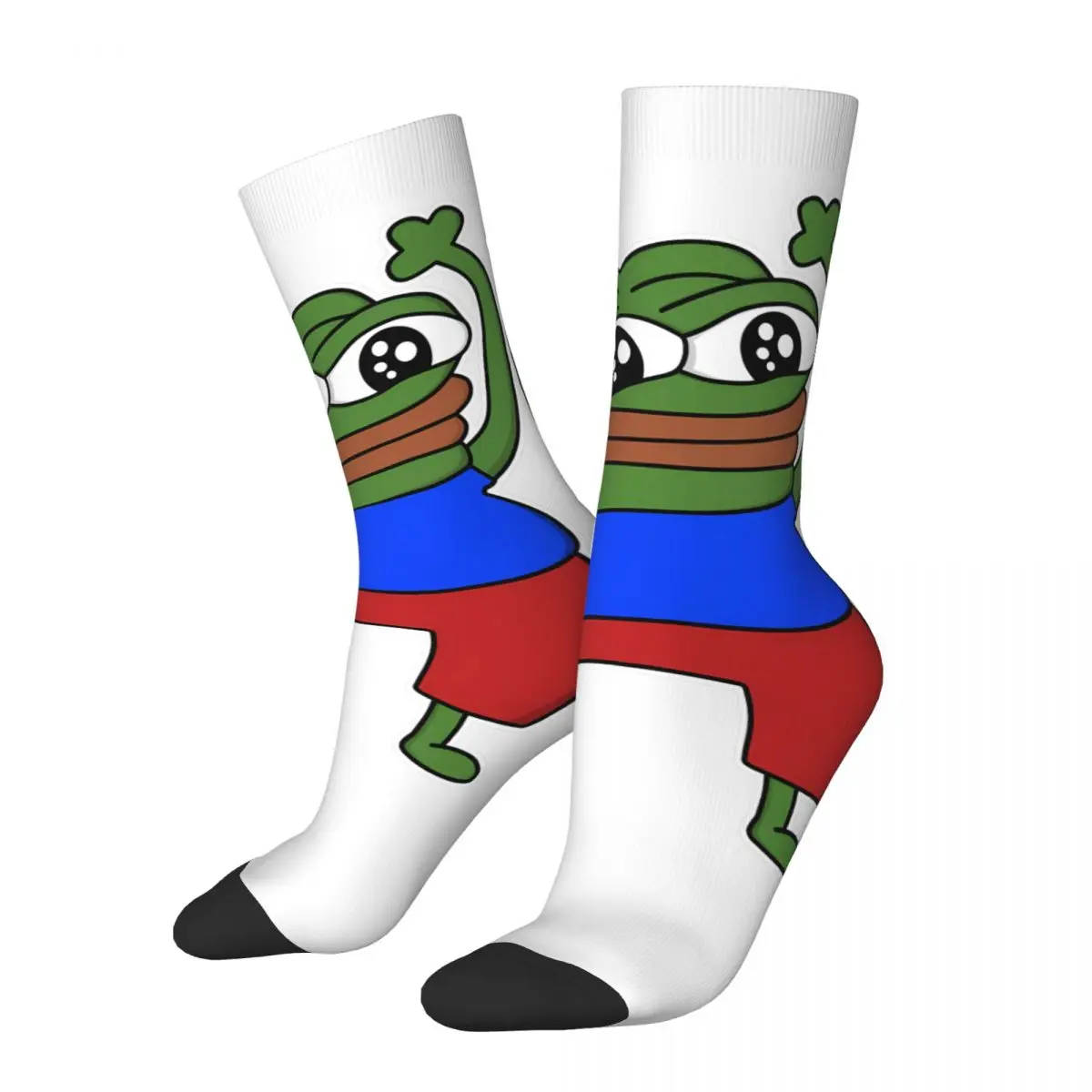 Funny Happy Men's compression Socks HYPERS Retro Harajuku Pepe Frog Animal Hip Hop Novelty Pattern Crew Crazy Sock Gift Printed