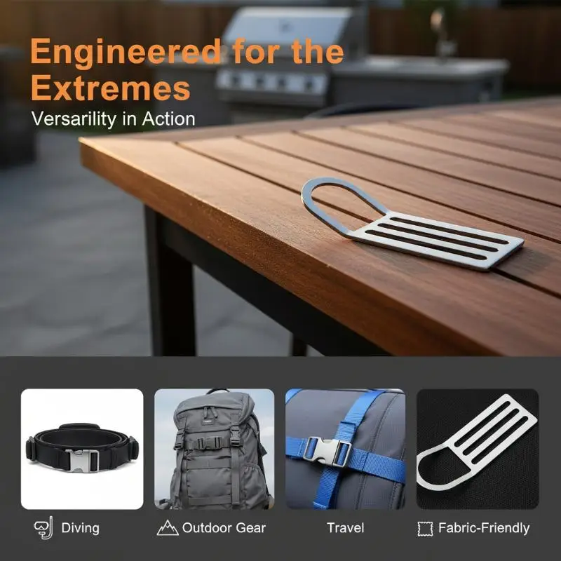 NEW  Diving Belt Keeper Slider 316 SS with D Ring for BCD Webbing Weight Belt Strap End Retainer Rustproof Dive Gear Part
