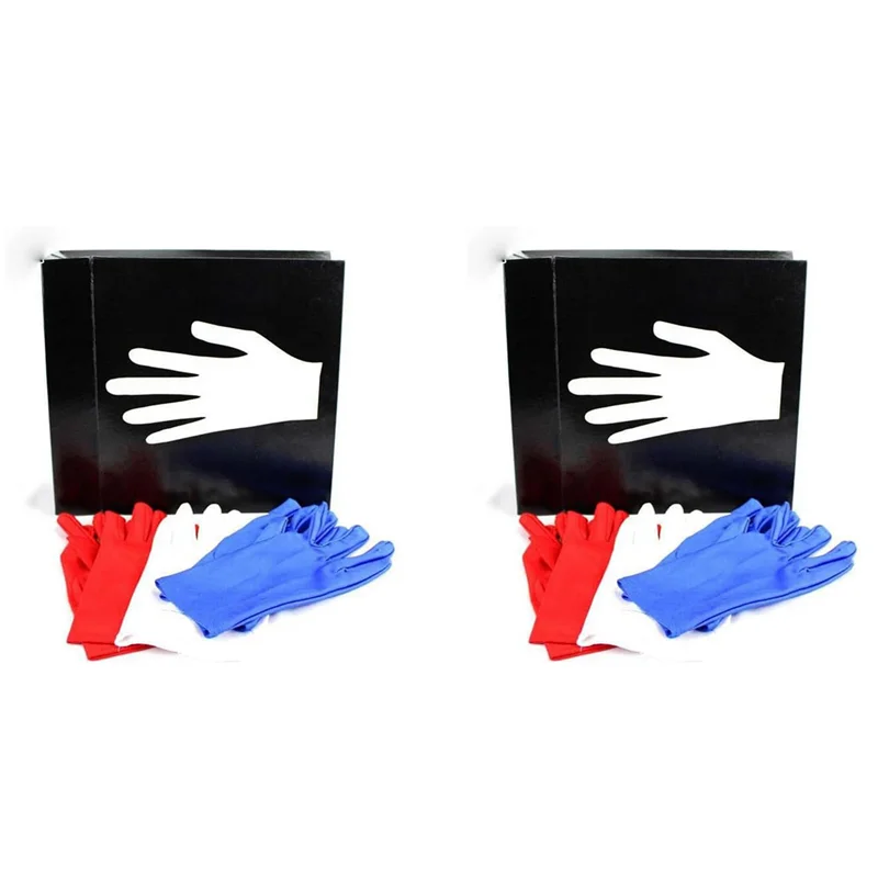 

2 комплекта перчаток, меняющие цвет, фокусы, сценический фокус, карманная версия, трюк для фокусника, профессиональный