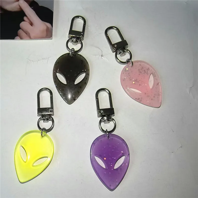 Gothic Punk Style Alien Pendant Keychain Small Gift Face Pendant