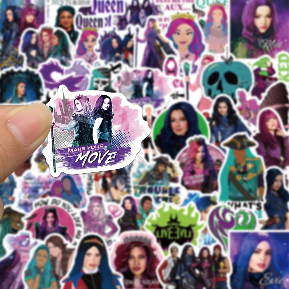 10/30/50pcs Disney Cartoon Stickers Descendants Decals DIY Laptop Luggage Phone Motorcycle Car Waterproof Sticker Children Toy