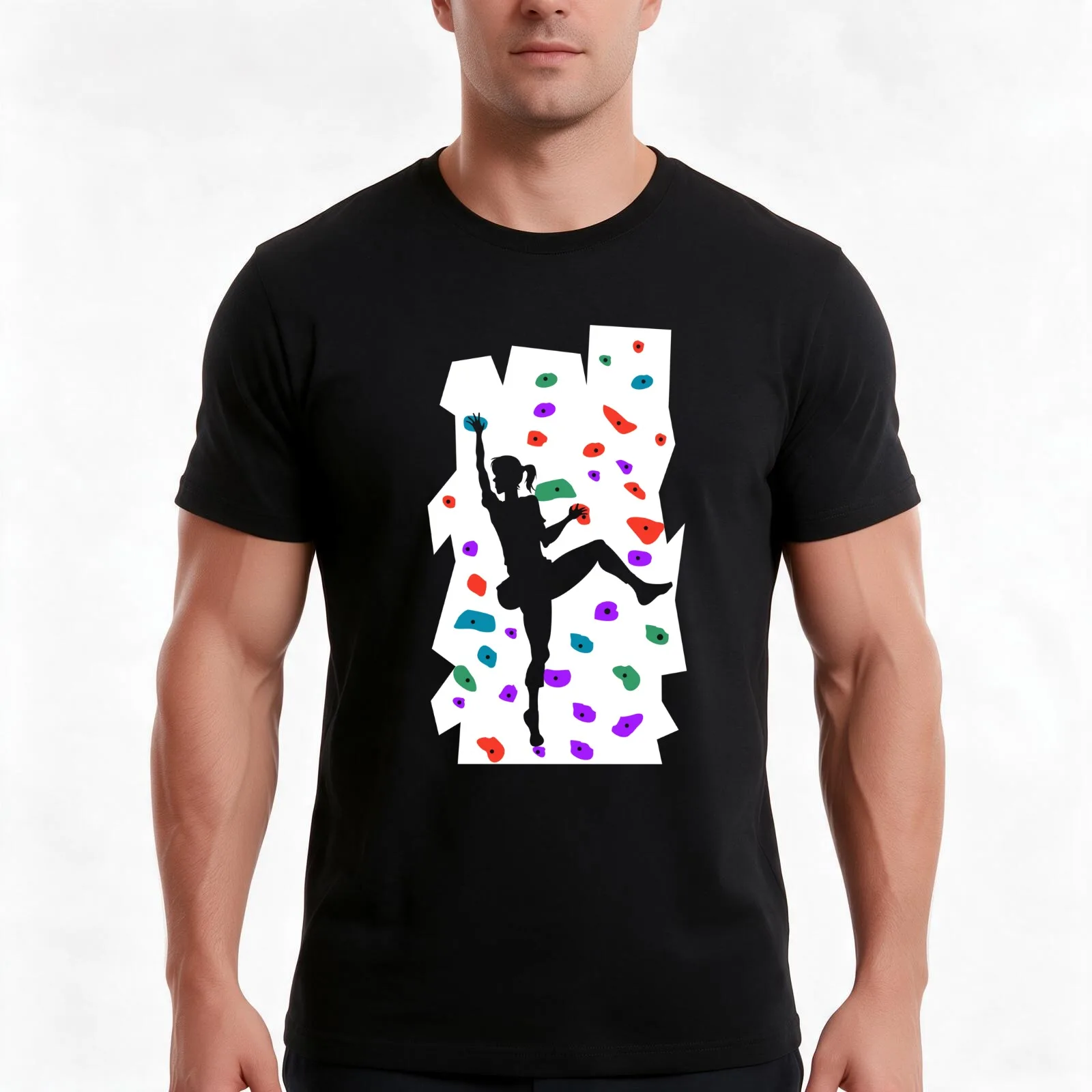 Bouldering T-Shirt Summer Casual Cotton Tee Oversized Streetwear Tops Vintage Graphic Print Loose Fit Short Sleeve
