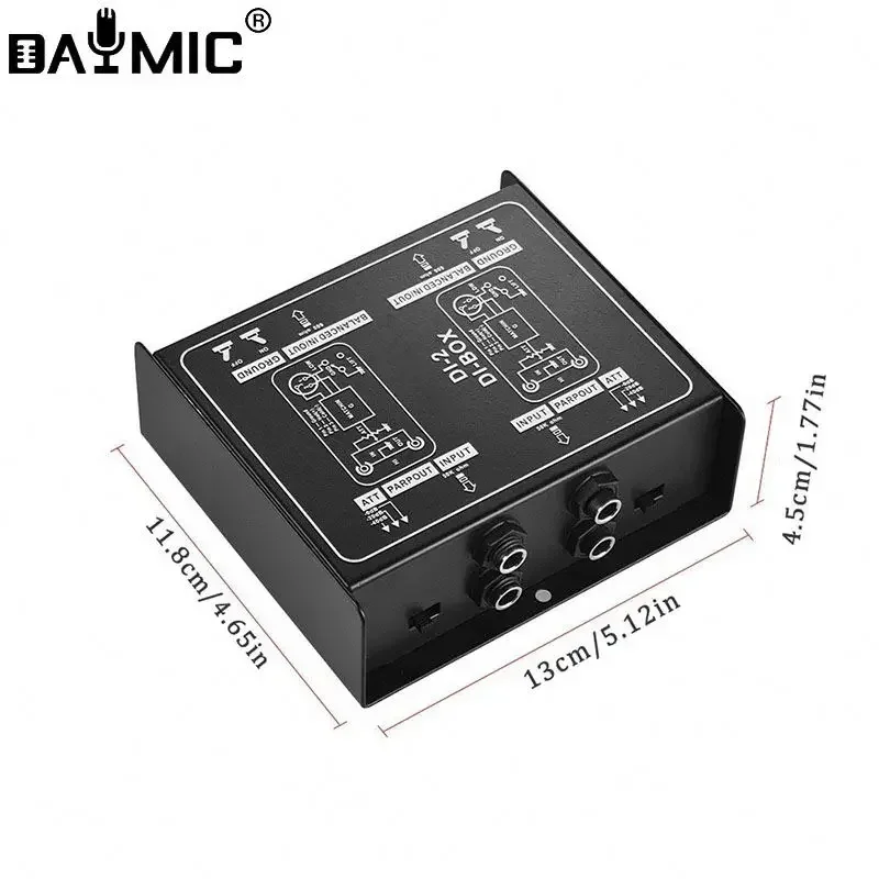 Pro DI2 2 channel Audio DI Box Passive DIRECT BOX mini Injection Audio Converter DB 02 Music Equipment For Live Show outdoor