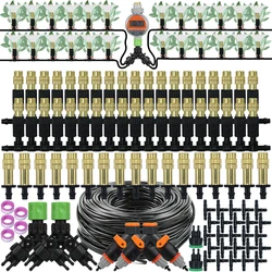 5M-50M 1/4 ''System nawadniania kropelkowego ogród System chłodzenia mgłą podlewanie na zewnątrz mosiężne dysze Atomizer 4/7mm wąż rośliny szklarnia