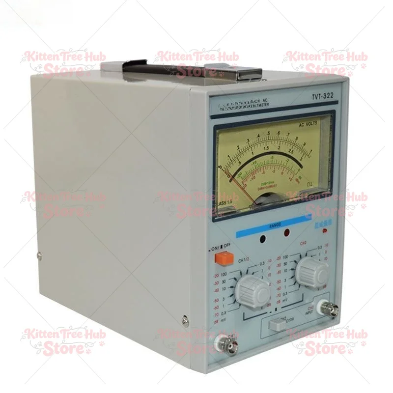 TVT-322 AC Single-pointer Double-pointer Millivoltmeter High-precision Dual-channel Voltmeter 50/60HZ