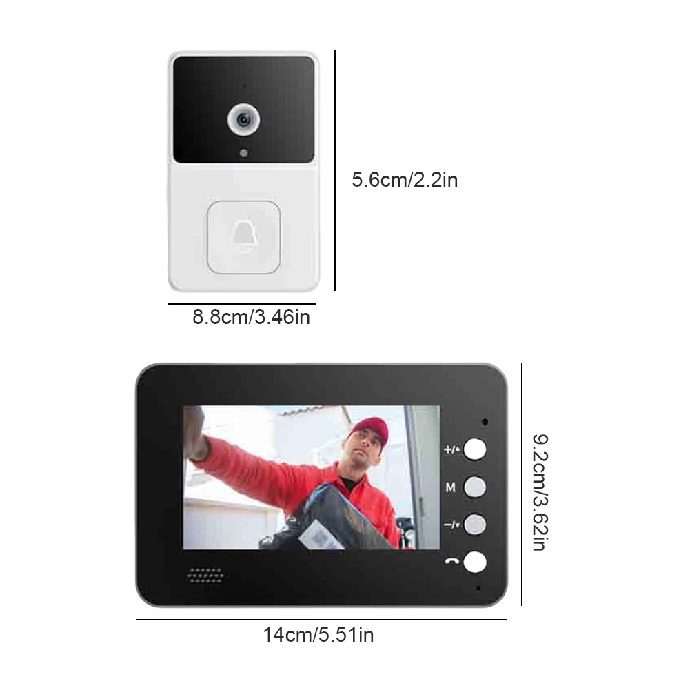 4.3 بوصة IPS شاشة مزدوجة الاتصالات الجرس 2 طريقة الصوت 2.4G واي فاي ذكي فيديو جرس باب إنتركوم للمراقبة المنزلية