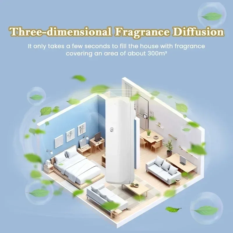 Wall Mounted Waterless Scent Diffuser Bluetooth Control Essential Oil Nebulizer Air Freshener for Home Toilet Hotel Bedroom view 5