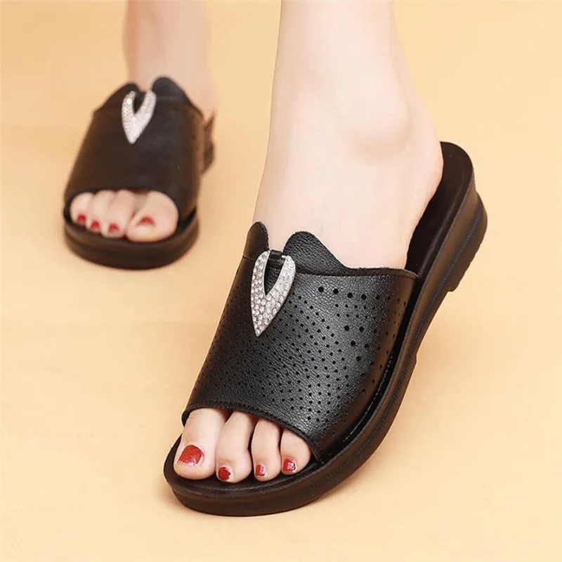 Genuine Leather Women Sandals Roman Style Women\'s Shoes Open Toe Ladies Shoes Summer Beach Shoes Femme Platform Sandal