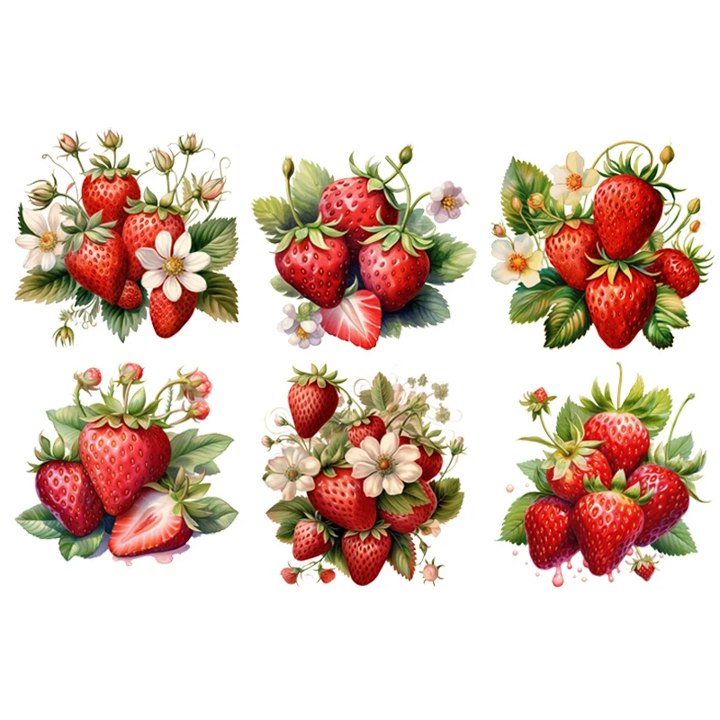 

Red sweet Strawberry Iron-on Transfers For Clothing Fusible Patch Heat Transfer Sticker For T Shirt Thermoadhesive Patches