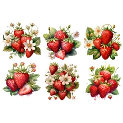 Red sweet Strawberry Iron-on Transfers For Clothing Fusible Patch Heat Transfer Sticker For T Shirt Thermoadhesive Patches