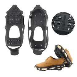 1 Pair 24 Tooth Ice Gripper Spike for Shoes Outdoor Anti Slip Climbing Snow Spikes Crampons Cleats Chain Claws Grips Boots Cover