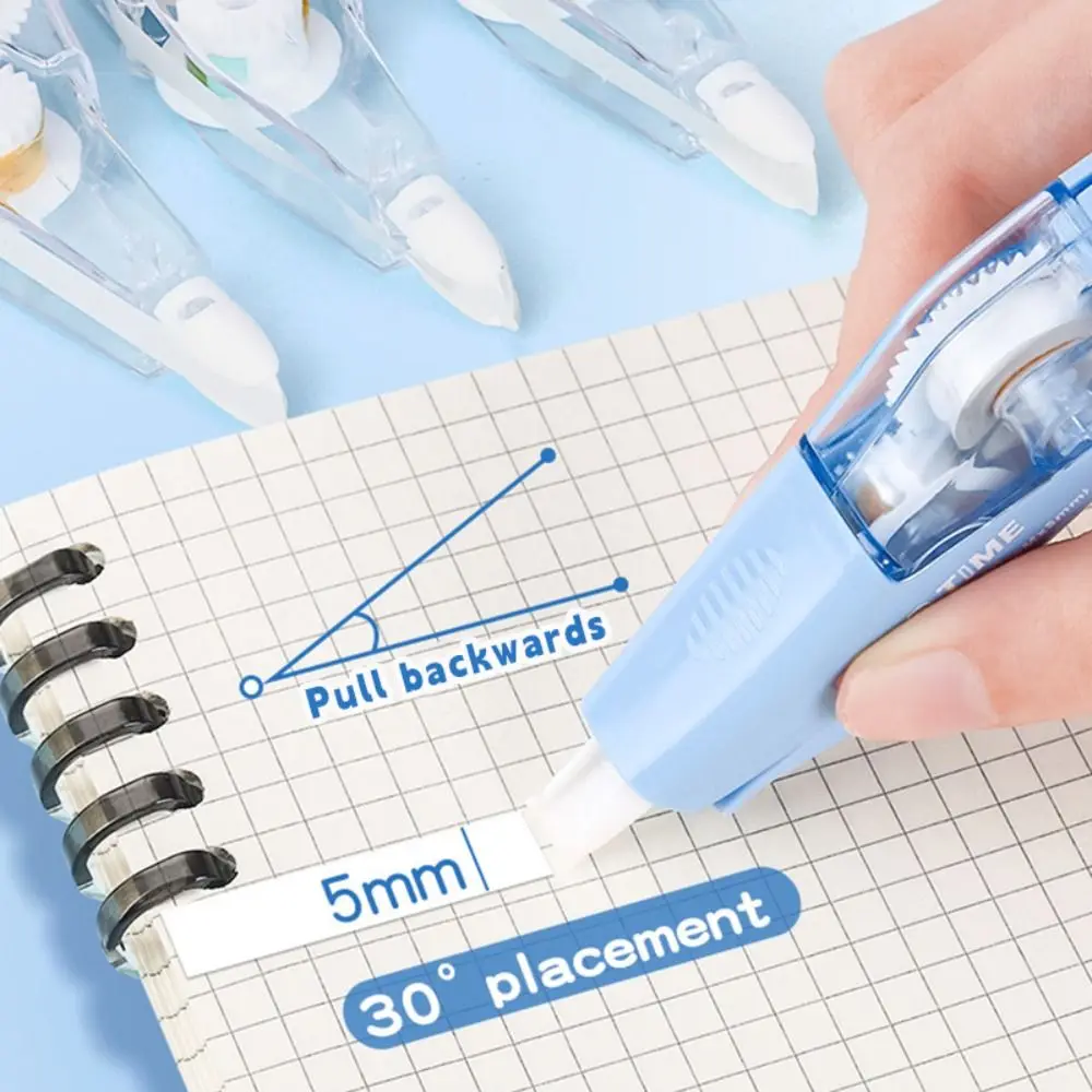 6PCS/Set Silent Correction Tape Gradient Color Large Capacity Silent Coating Tape Pen Shape Correction Band School Office