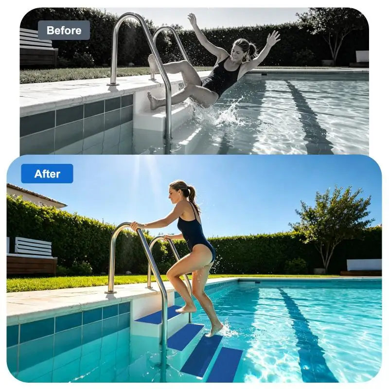 Non-slip Pool Step Pad Swimming Pool Ladder Mat Outdoor Waterproof Step Cushion Safety Anti-slip Mat For Home Kitchen Bathroom