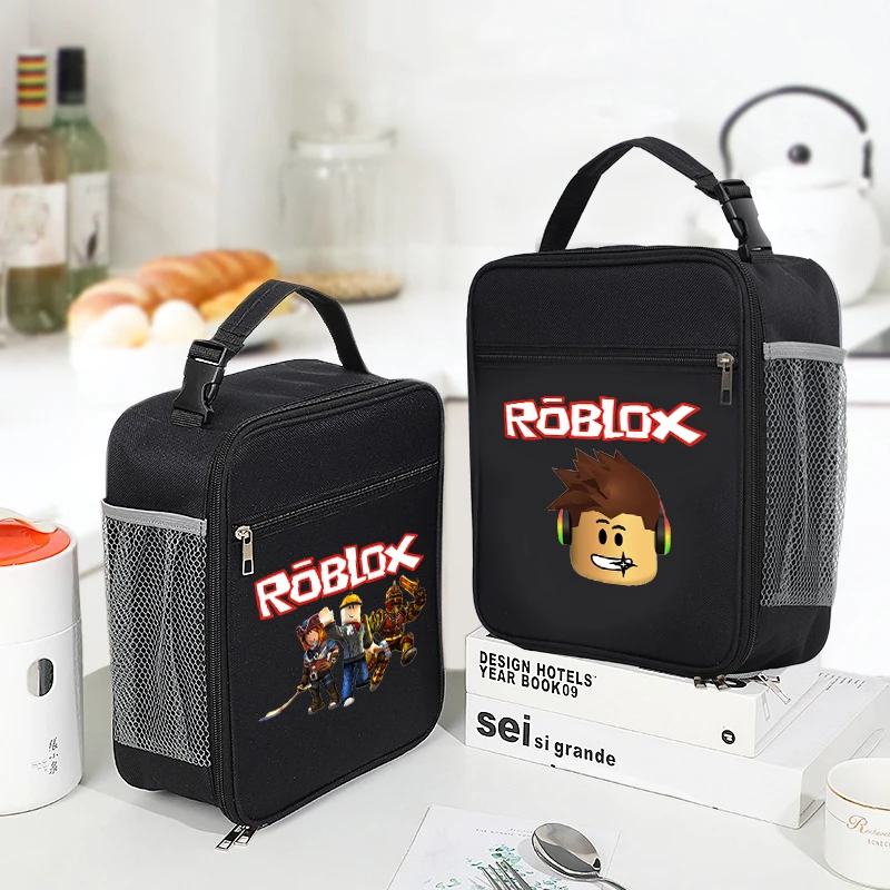 Roblox Lunch Bag Game Anime Portable Children Meal Bag Cartoon Kawaii School Trip Lunch Picnic Dinner Cooler Food Meal Bag Gift