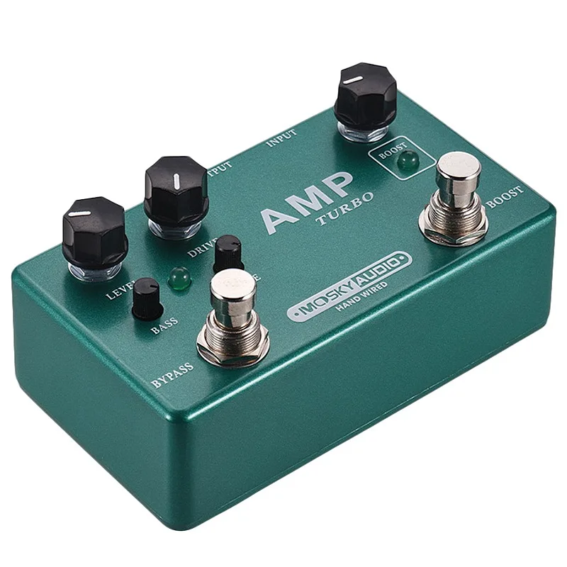 MOSKYaudio AMP TURBO BOOST OVERDRIVE Guitar Pedal Effect Accessories Metal Shell Musical Instruments Pedal With Clean Booster