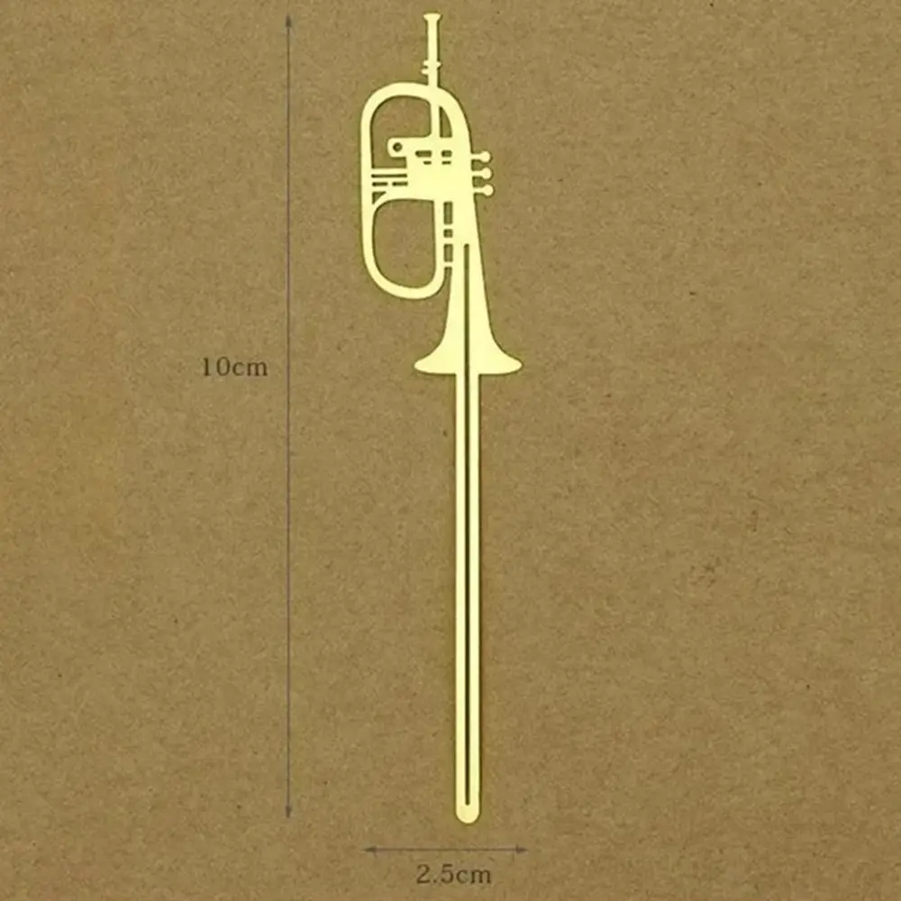 Fashion Gold Musical Note Musical Instruments Bookmark Metal School Supplies Meta Book Maker Office Gifts Paper Clips Stationery