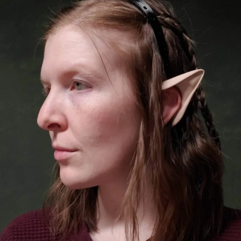 Disfraces de Cosplay de Orejas de Elfo de Fantasía para Mujer, Diadema de Anime Ajustable de Peluche, Disfraz de Animal Peludo para Halloween y Carnaval