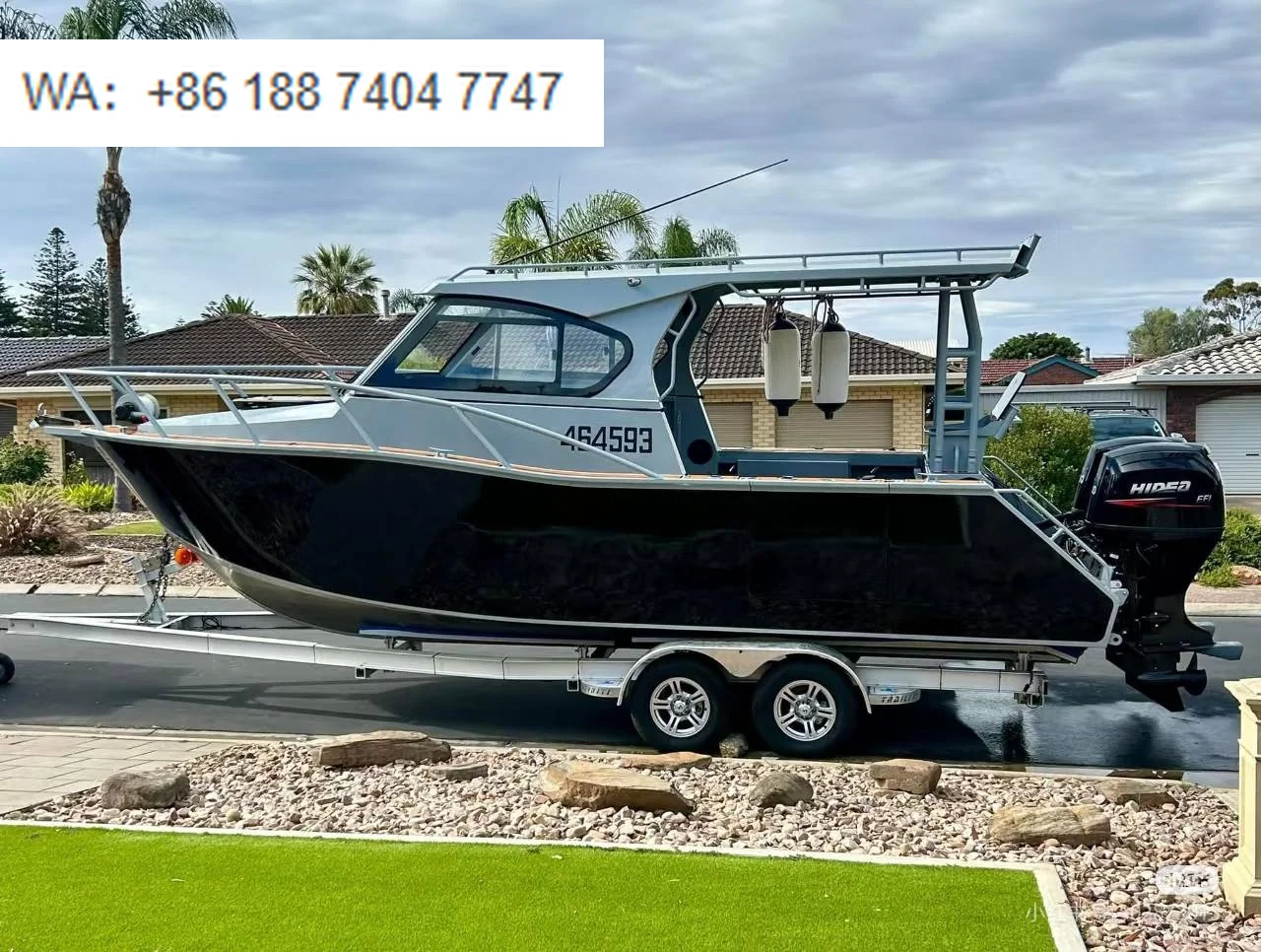 Offshore Deep-V Profisher Open Cabin Fishing Boats Speed Vessel with Marine Aluminum 7.5 Meters Yacht for Family Use