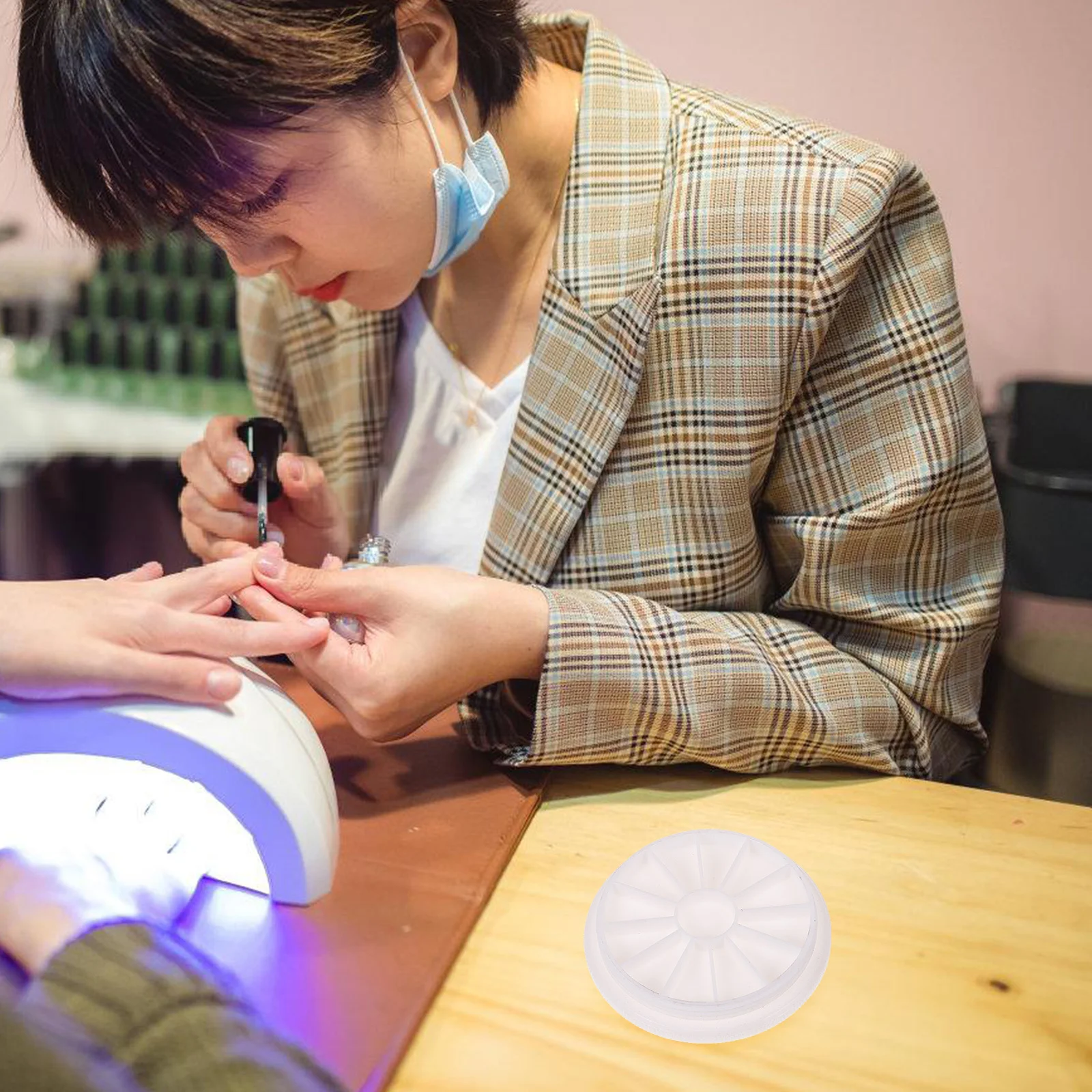 

2pcs Nail Art Storage Box Multi-Grid Manicure Organizer For Rhinestones Gems Diamond Display Salon Use Nail Accessory Case