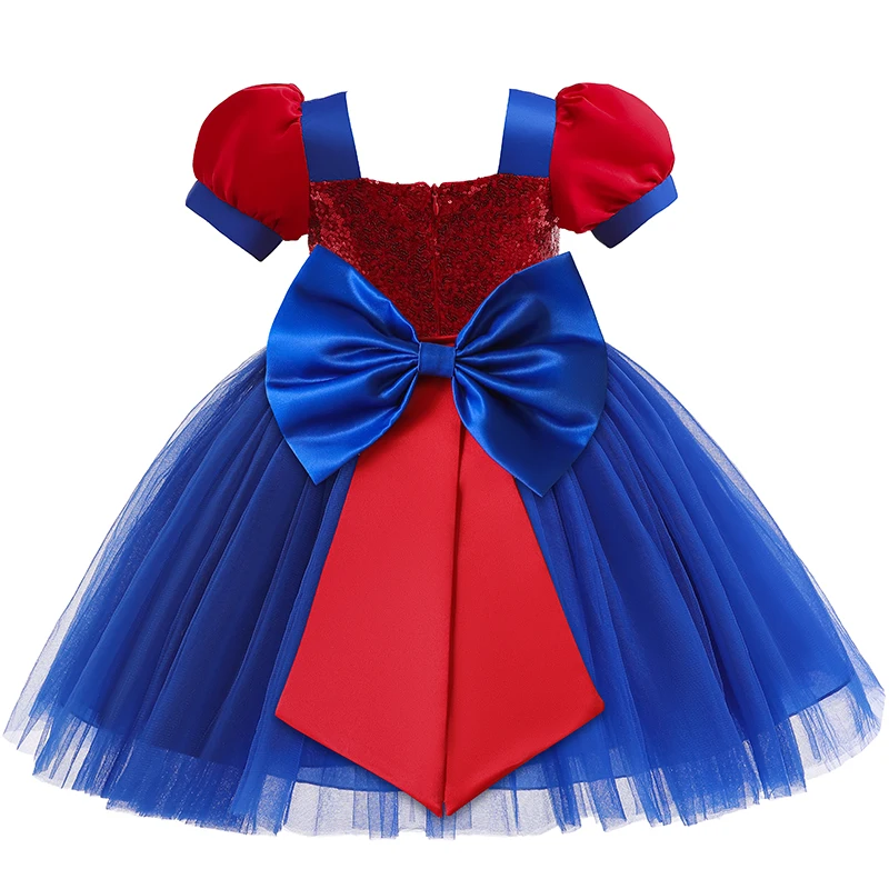 Baby Girl Dress Spider-Man Cosplay Costume Christmas Halloween Princess Dress Sequin Fluffy Stage Perform Birthday Party Dress