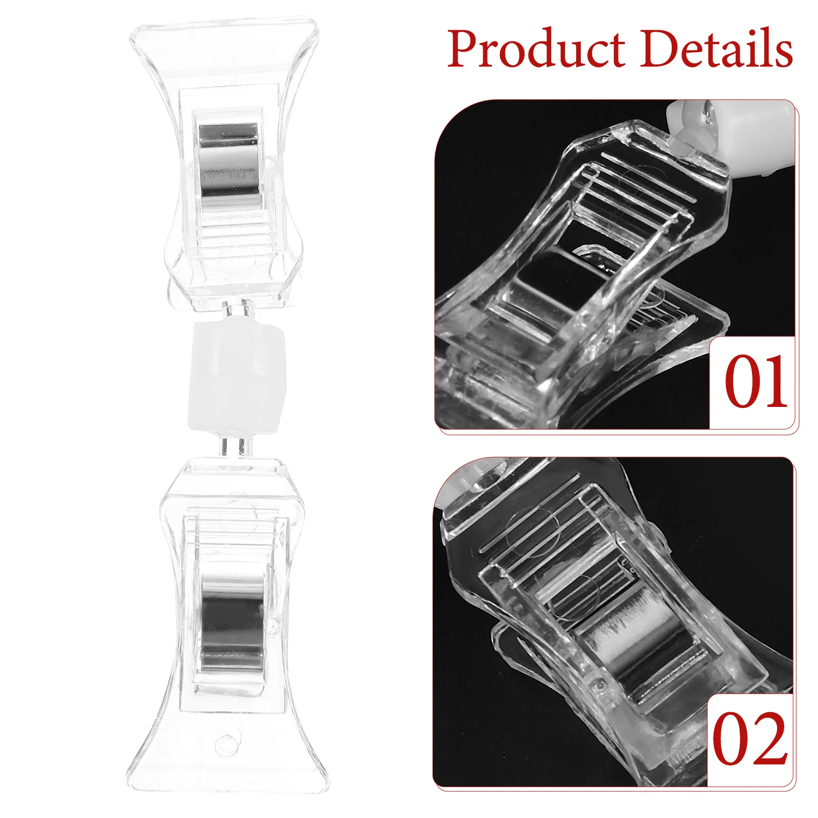 Soporte de señal de doble cabeza para publicidad, 10 piezas, Clips transparentes giratorios de plástico para ropa